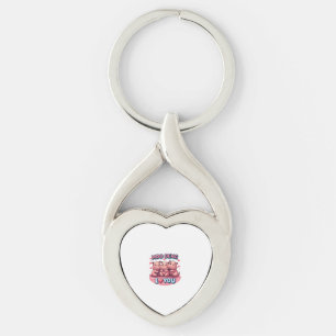Underbart Moo-Deng Baby Pigmy Hippo Design Long Sl Twisted Heart Silverfärgad Nyckelring