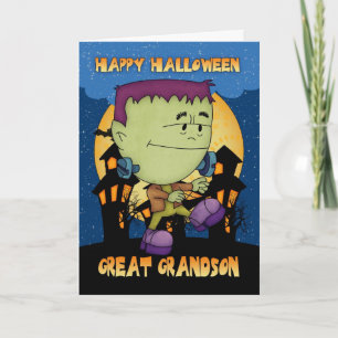 underbart morsonhalloween-kort med frankie stompin kort