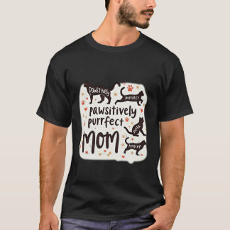 Underbart Mysig Mamma Svart Katt T Shirt
