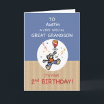 Underbart namn på Grandson 2:a Nallen Balloon Kort<br><div class="desc">Gång din underbara sonson ser nallen som hänger på en flygballong och omges av konfetti på det här kortets täckmantel. Han kommer säkert att ha roligt. Därför är detta kort bäst för ge under hans andra födelsedag. Dessutom kan du anpassa fronten med hans namn.</div>