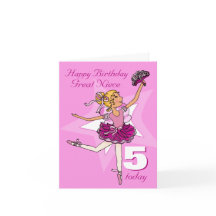 Underbart niece ballerina-rosa-ålderskort