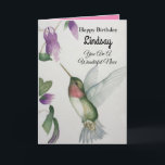 Underbart Niece Birthday Hummingbird Greeting Card Kort<br><div class="desc">Firar din underbara systers födelsedag med en elegant hummingbird design på ett charmerande hälsningskort. Skapat från min ursprungliga vattenfärgläggning kommer den vackra lilla fågel- och blombilden att göra fågelskådare, trädgårdsmästare och naturområde älskare ljusare. Den speciella kvinnan i ditt liv kommer att kärlek den pastellala färgen av kräm, rosa och grönt...</div>