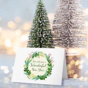 Underbart nyår, enkelt och elegant andetag kort