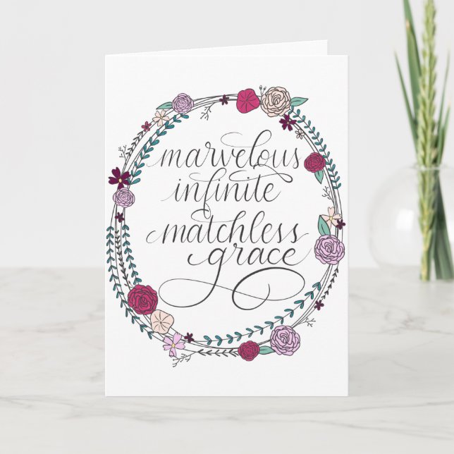 Underbart, oändligt, Matchless Grace|| Hymn Lyft Kort (Framsida)