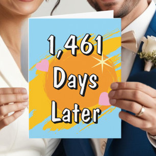 Underbart och svenskt 4:e Bröllop-årskort Kort