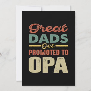 Underbart Pappor befordras till OPA Gift Manar Tack Kort