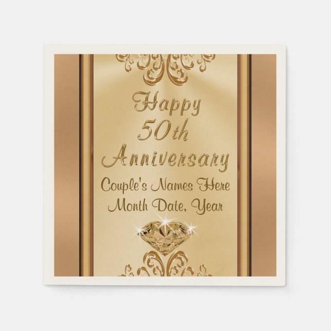 Underbart Personlig 50-årsjubileum Pappersservett (Framsidan)