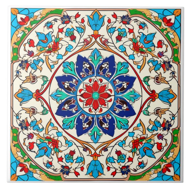 Underbart portugisiskt Azulejo Stil Ceramic Tile. Kakelplatta (Framsidan)