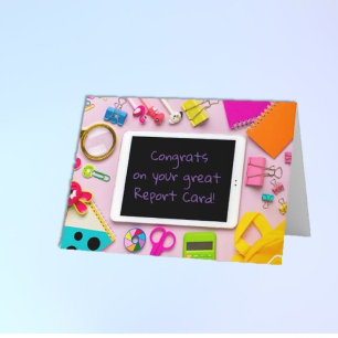 Underbart rapportkort! Student Grattiss Card Kort