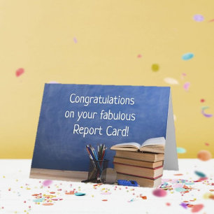Underbart rapportkort! Student Grattiss kort