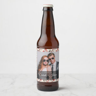 Underbart Ro-minimalistiskt Bröllop Beer-märke Ölflaska Etikett