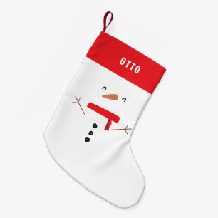 Underbart roligt, gulligt, sött, snögubbe personli liten julstrumpa