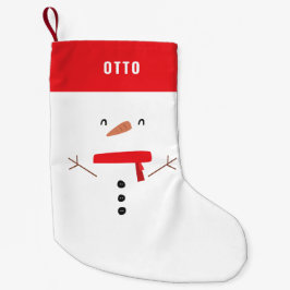 Underbart roligt, gulligt, sött, snögubbe personli liten julstrumpa