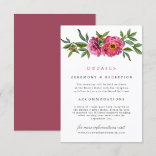 Underbart Rosa Peonies Blommigt Bröllop Detaljer Inbjudningar