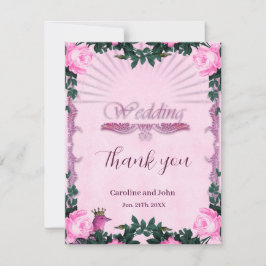 Underbart rosa ros tack kort