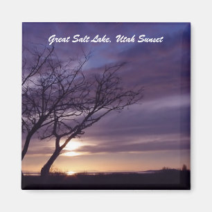 Underbart salt Sjö, Utah Sunset Magnet