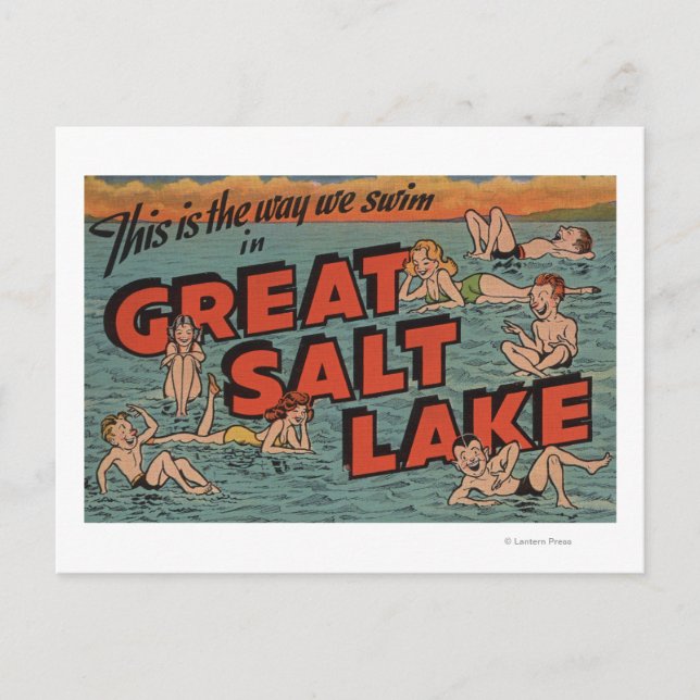 Underbart salt Sjö, UtahWayUtah Vykort (Framsida)