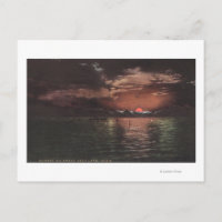 Underbart salthalt Sjö, UTSunset Scene i Sjö-vyn