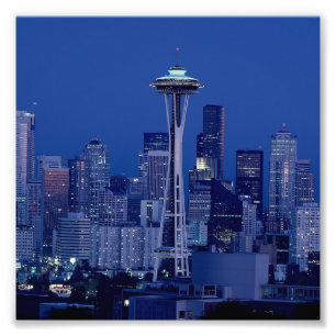 Underbart Seattle Washington Nål Fototryck