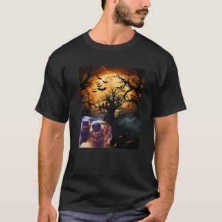 Underbart selfie Hundar med Måne Funny Halloween H T Shirt