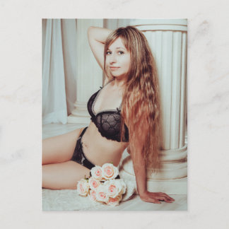 Underbart! Sexy Long Hair Pin-vykort Vykort