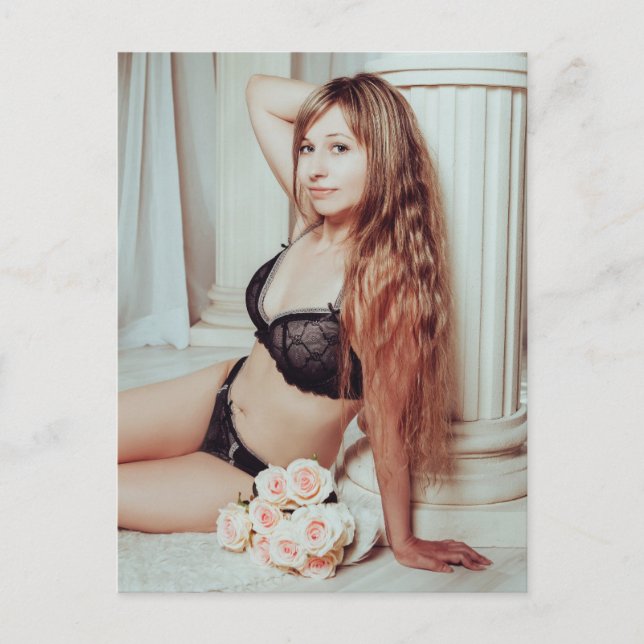 Underbart! Sexy Long Hair Pin-vykort Vykort (Framsida)