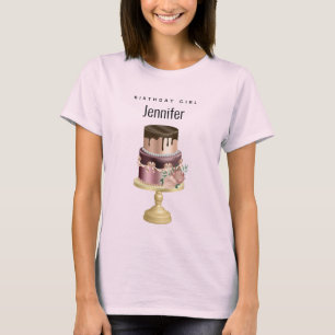 Underbart Shiny Luxury Party Cake Birthday Girl T Shirt