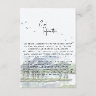 Underbart Sjöar-gästinformationskort Tilläggskort