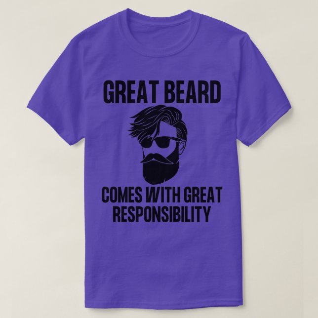 Underbart skägg kommer med Underbart ansvar världe T Shirt (Design framsida)