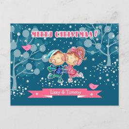 Underbart Skating Kids jul Helg Vykort