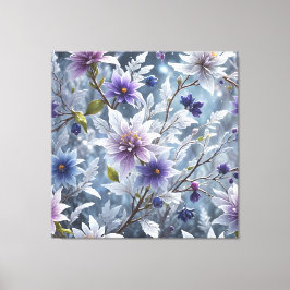 Underbart skönhet hos Frosty Winter Bloom.. Canvastryck