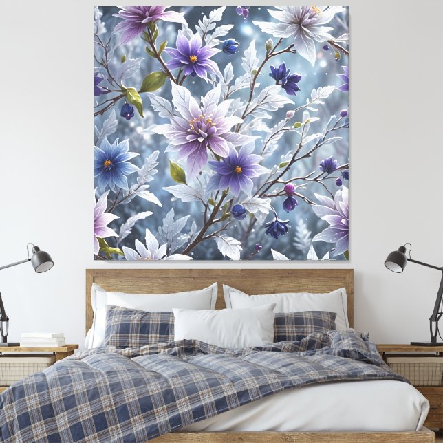 Underbart skönhet hos Frosty Winter Bloom.. Canvastryck (Insitu (sovrum))