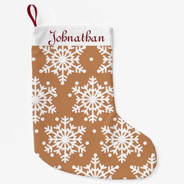 Underbart Snöflingor Liten Julstrumpa (Framsidan)