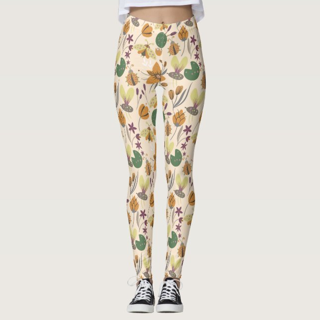 Underbart sommar Mönster Leggings (Framsida)