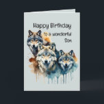 Underbart Son Birthday - Varg och paketoffert Kort<br><div class="desc">Vargens styrka är förpackningen,  och styrkan hos förpackningen är Vargens Varg och förpackningsoffert perfektens födelsedagskort för en underbar son</div>