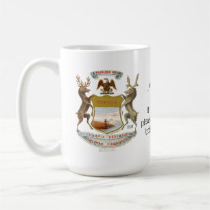 Underbart statligt av den Michigan kartan och Kaffemugg
