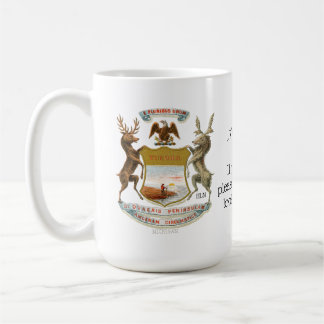 Underbart statligt av den Michigan kartan och Kaffemugg