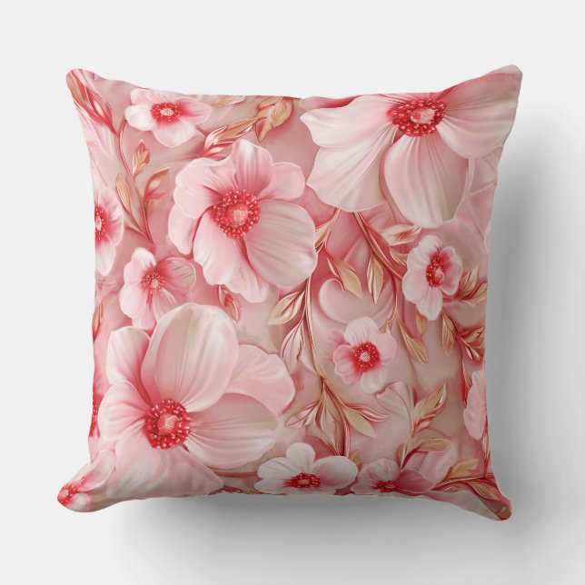 Underbart stor Blommigt inom Rosan Kudde (Framsida)