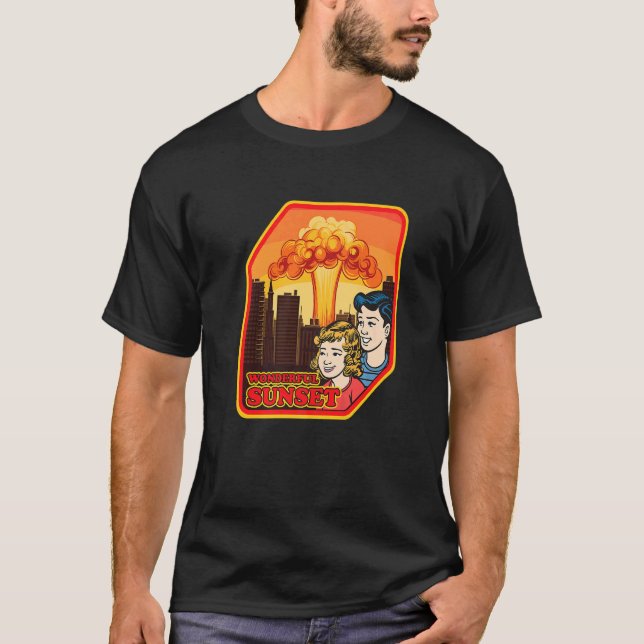 Underbart Sunset Explosion Alien Abduction Ufo Spa T Shirt (Framsida)