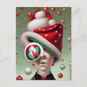 Underbart Surreal Santa Hat-vykort Vykort