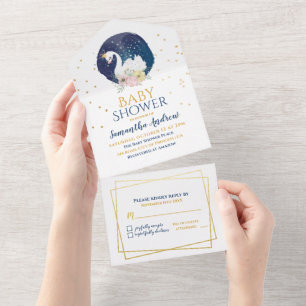 Underbart Svan Mor för att vara flicka Baby Shower