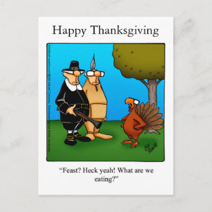 Underbart Thanksgiving "Feast Heck Ja" vykort