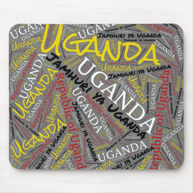 Underbart Uganda Flagga Färg Patriotic Musmatta (Framsidan)