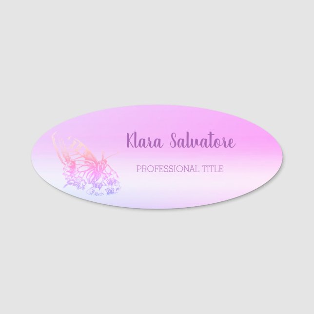 Underbart Underbar Fantastisk Butterfly Namn brick Namnbricka (Framsida)