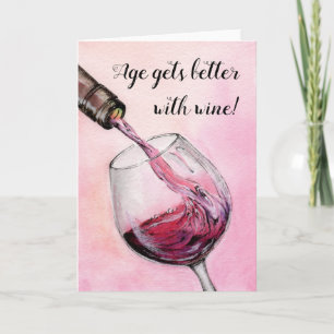 Underbart vackert målande vattenfärg - födelsekort kort