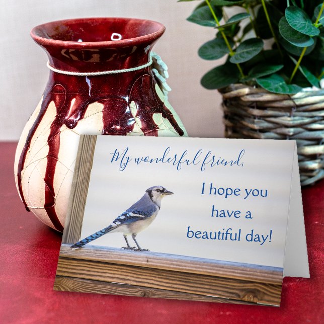 Underbart vänligt hälsningskort kort (Blue Jay friendship card)