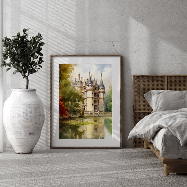 Underbart vattenfärgat Poster av gammal Fransk Cas (Skapare uppladdad)