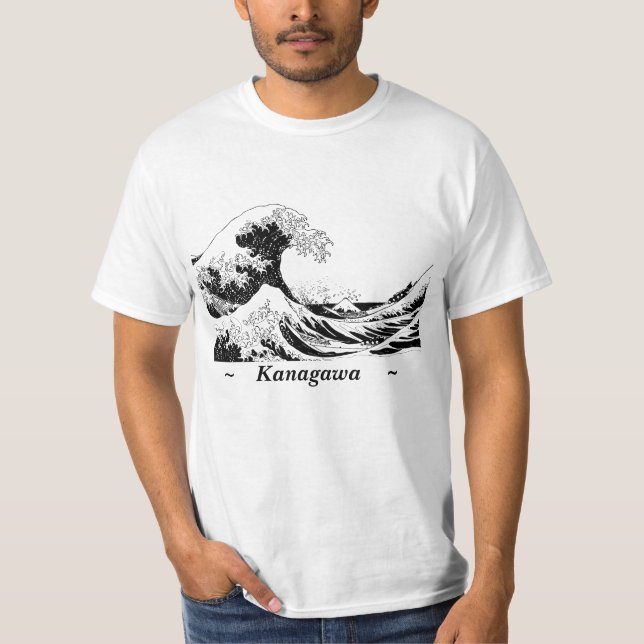 "Underbart vinka" T-tröja, svartvitt format L T-shirt (Framsida)
