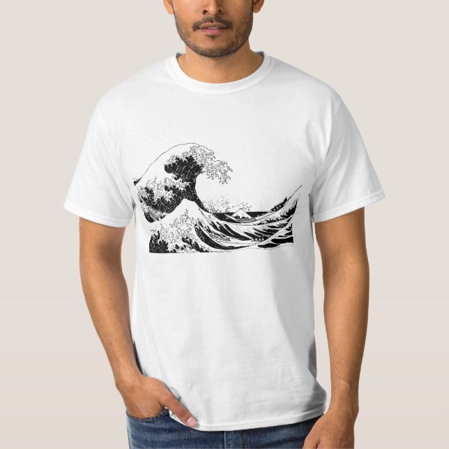 "Underbart vinka" T-tröja, svartvitt format L Tee (Framsida)