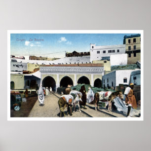 Underbart vintageMarocko Tangier tullkontor Poster